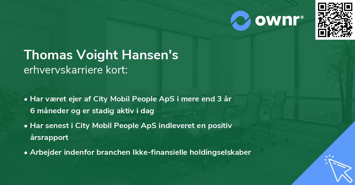 Thomas Voight Hansen's erhvervskarriere kort