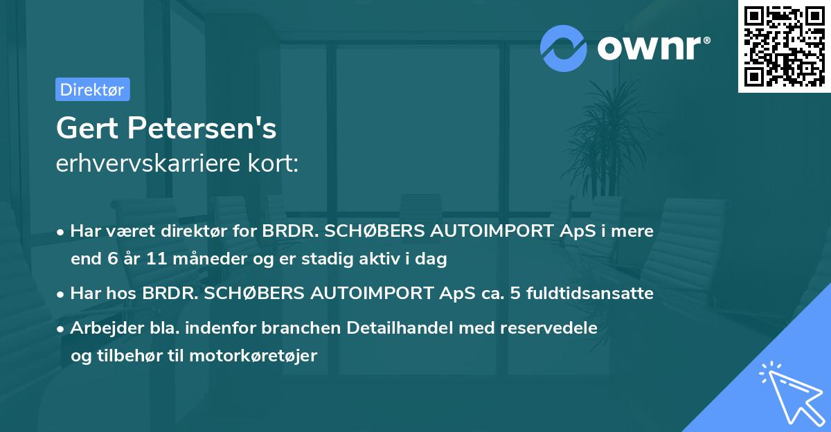 Gert Petersen's erhvervskarriere kort