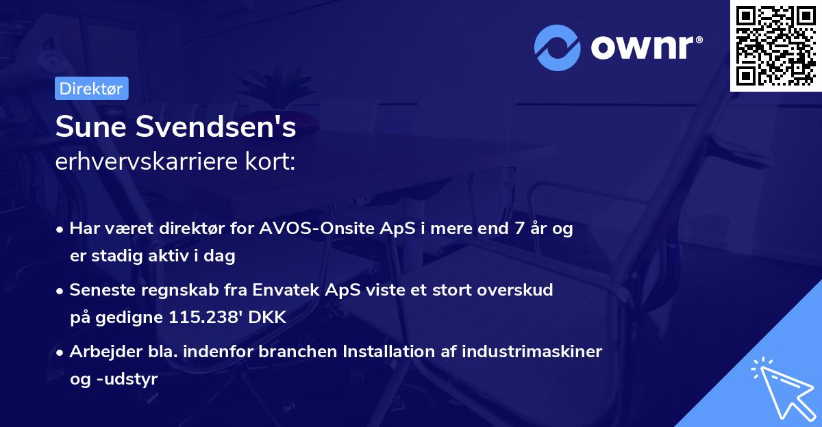 Sune Svendsen's erhvervskarriere kort