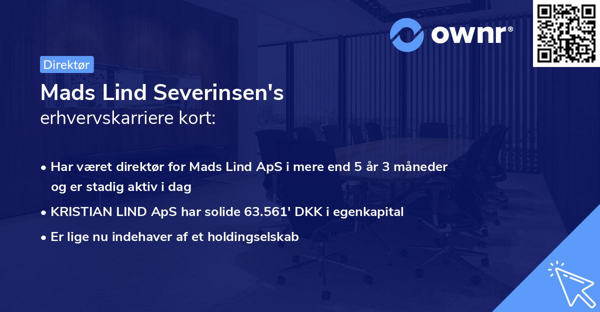 Mads Lind Severinsen's erhvervskarriere kort