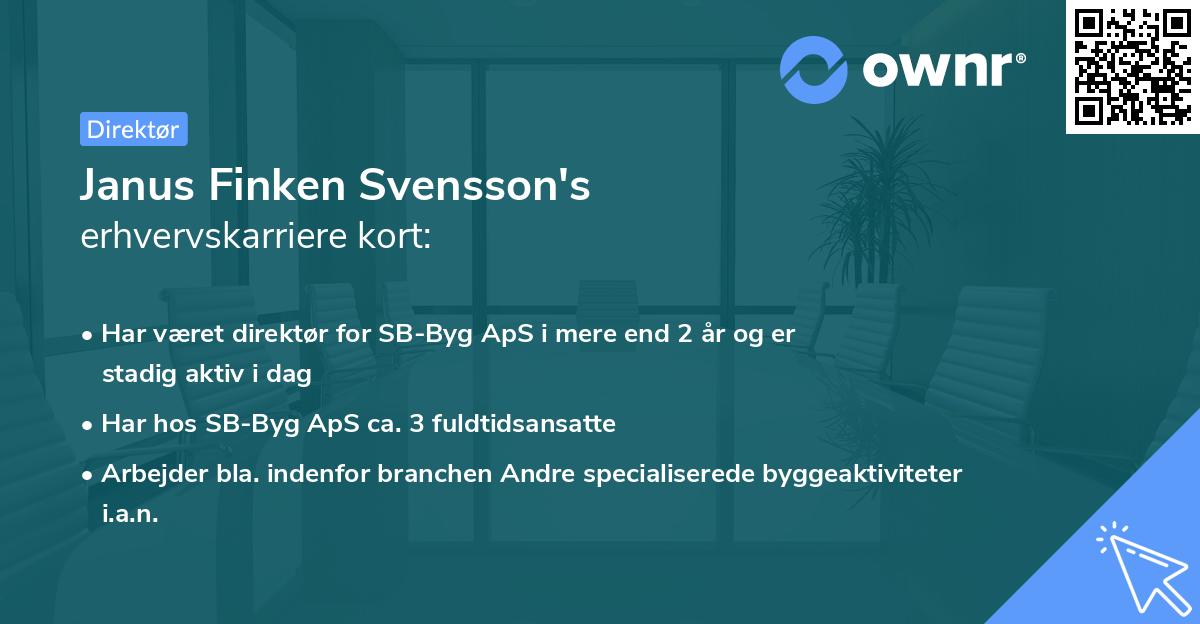 Janus Finken Svensson's erhvervskarriere kort