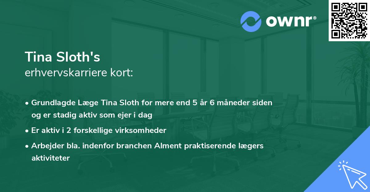 Tina Sloth's erhvervskarriere kort