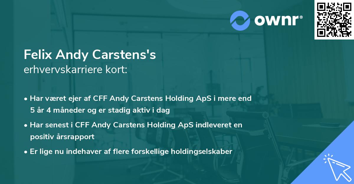 Felix Andy Carstens's erhvervskarriere kort