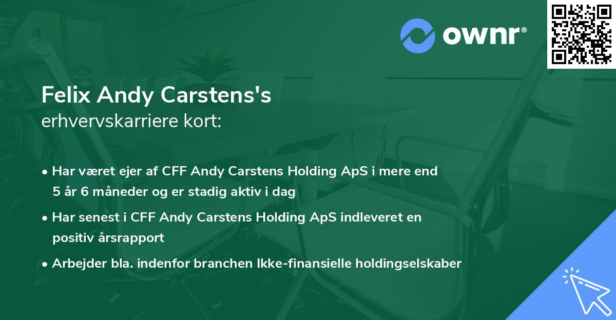 Felix Andy Carstens's erhvervskarriere kort