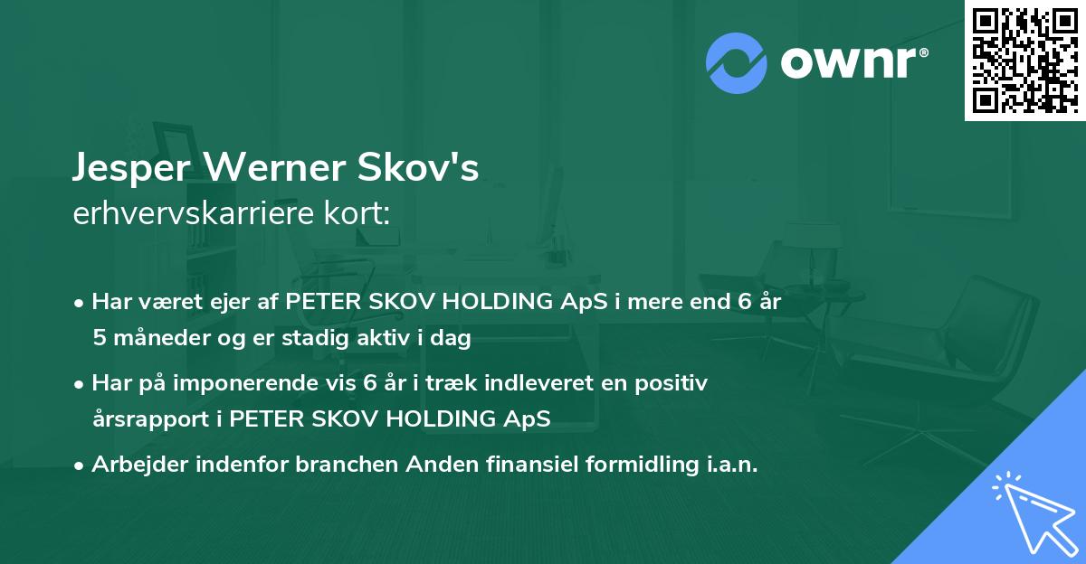 Jesper Werner Skov's erhvervskarriere kort