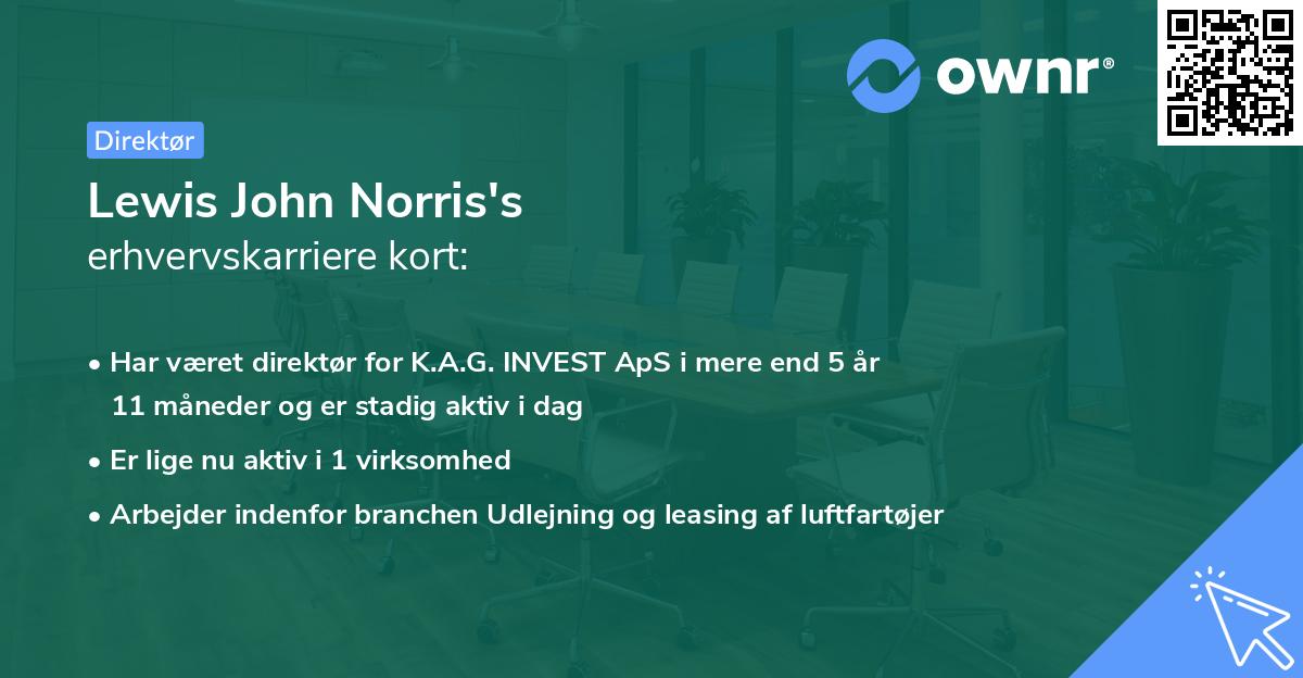 Lewis John Norris's erhvervskarriere kort