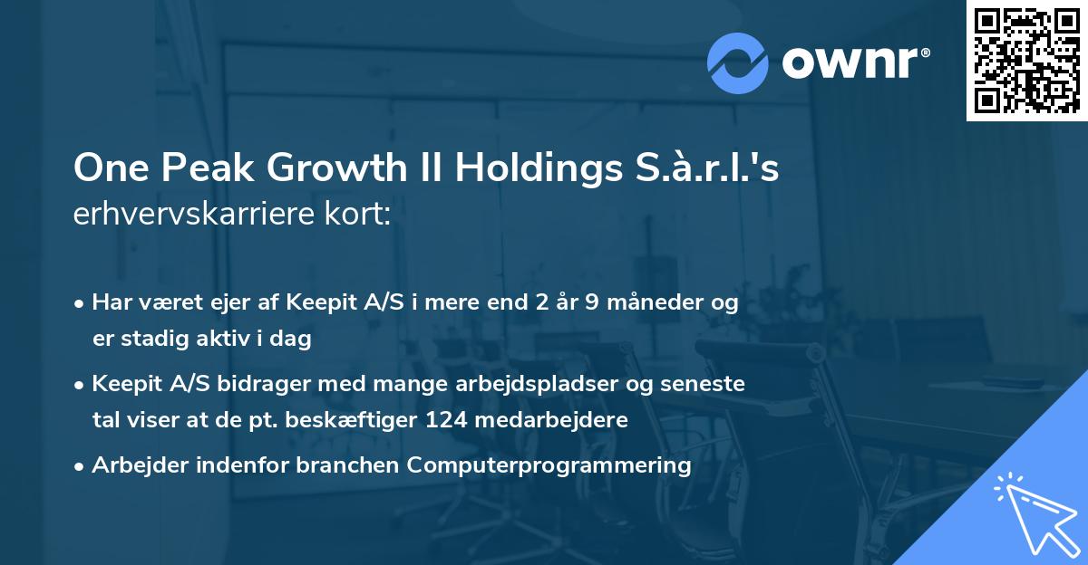 One Peak Growth II Holdings S.à.r.l.'s erhvervskarriere kort