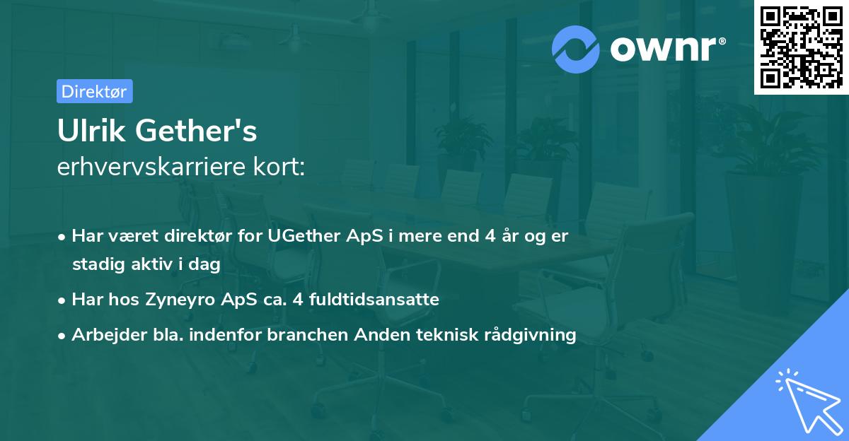 Ulrik Gether's erhvervskarriere kort