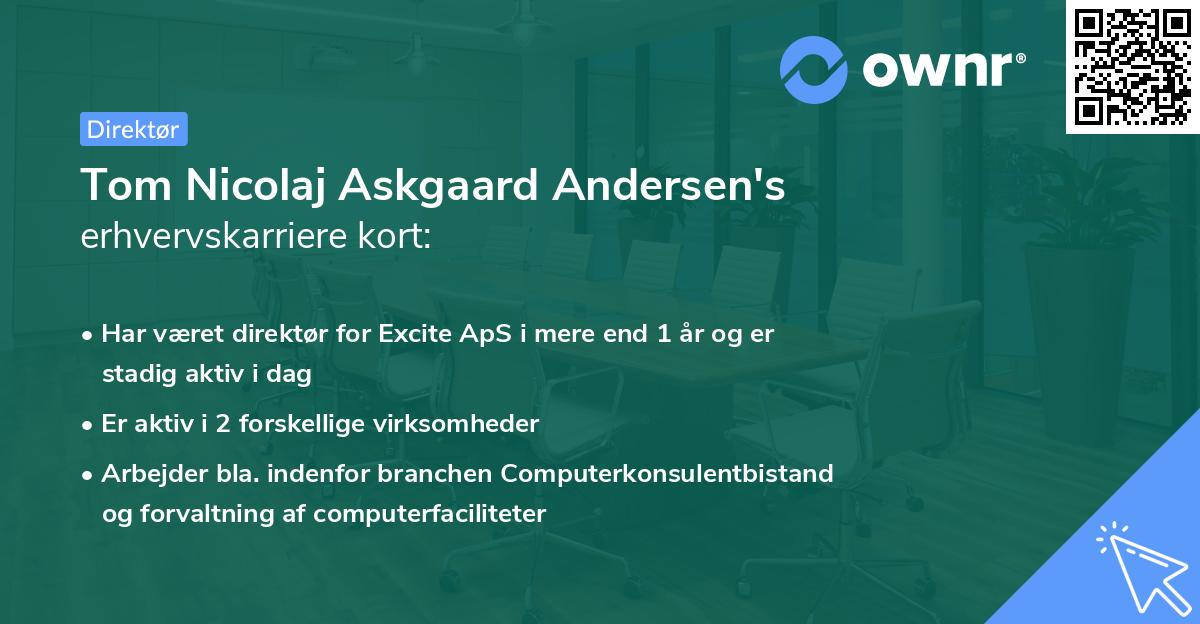 Tom Nicolaj Askgaard Andersen's erhvervskarriere kort