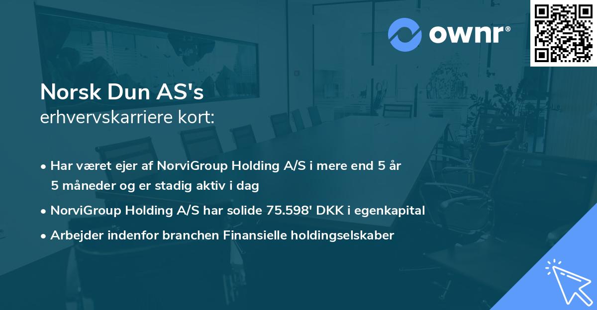 Norsk Dun AS's erhvervskarriere kort