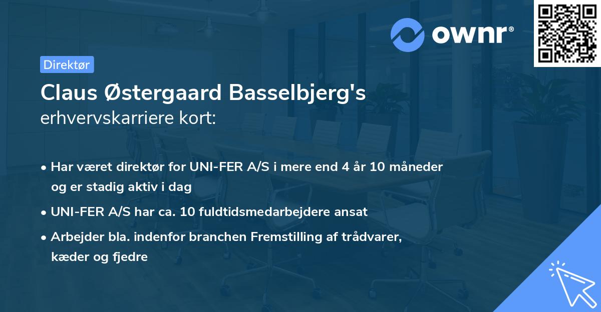 Claus Østergaard Basselbjerg's erhvervskarriere kort