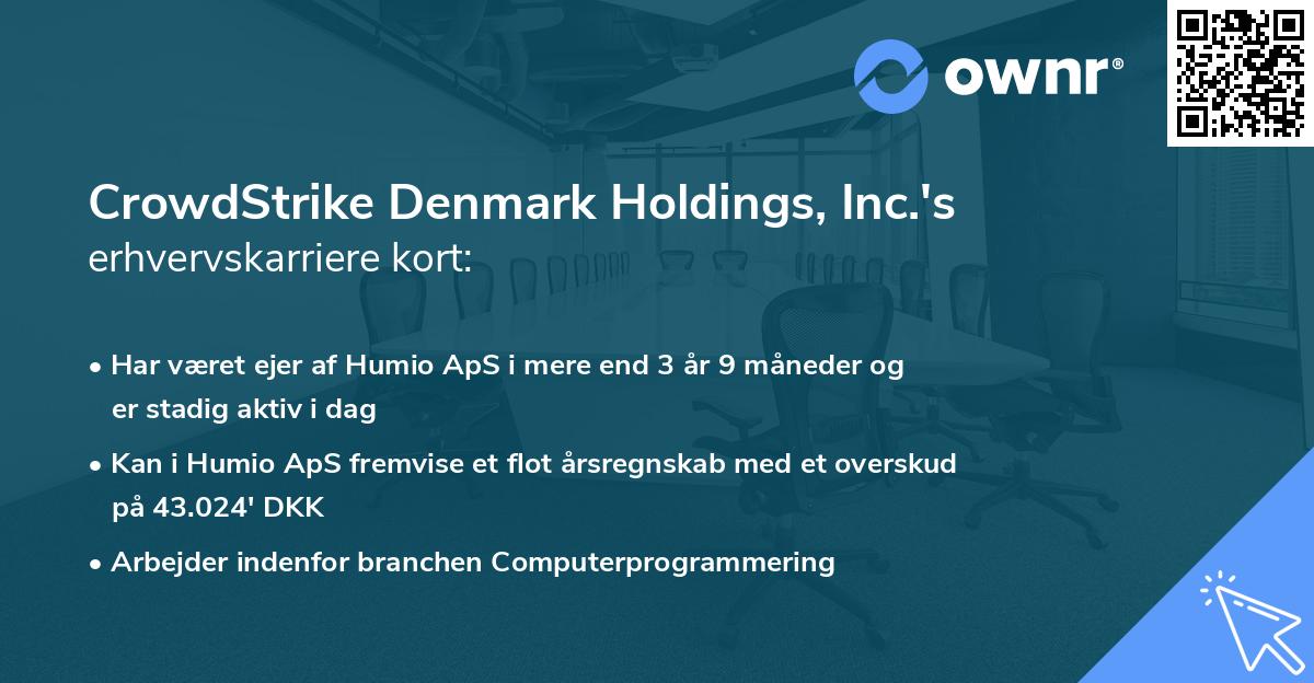 CrowdStrike Denmark Holdings, Inc.'s erhvervskarriere kort