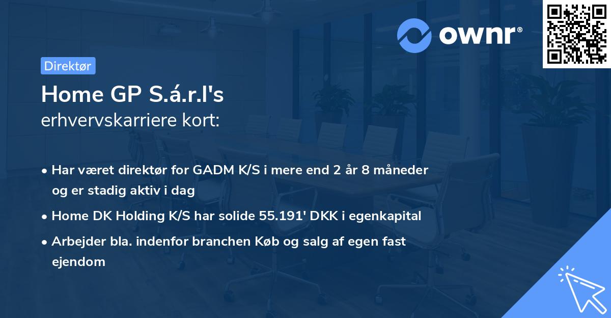 Home GP S.á.r.l's erhvervskarriere kort