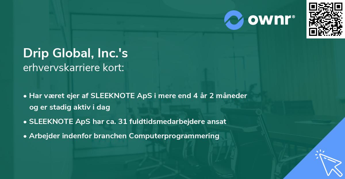 Drip Global, Inc.'s erhvervskarriere kort