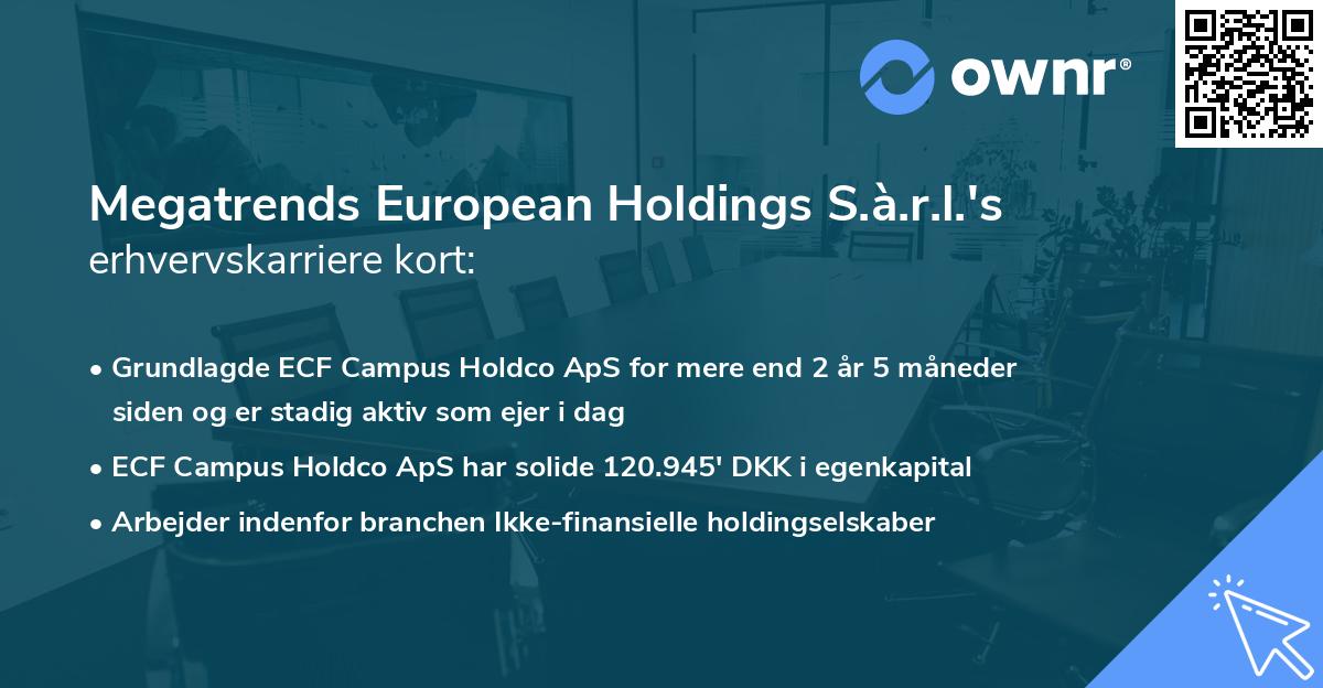 Megatrends European Holdings S.à.r.l.'s erhvervskarriere kort