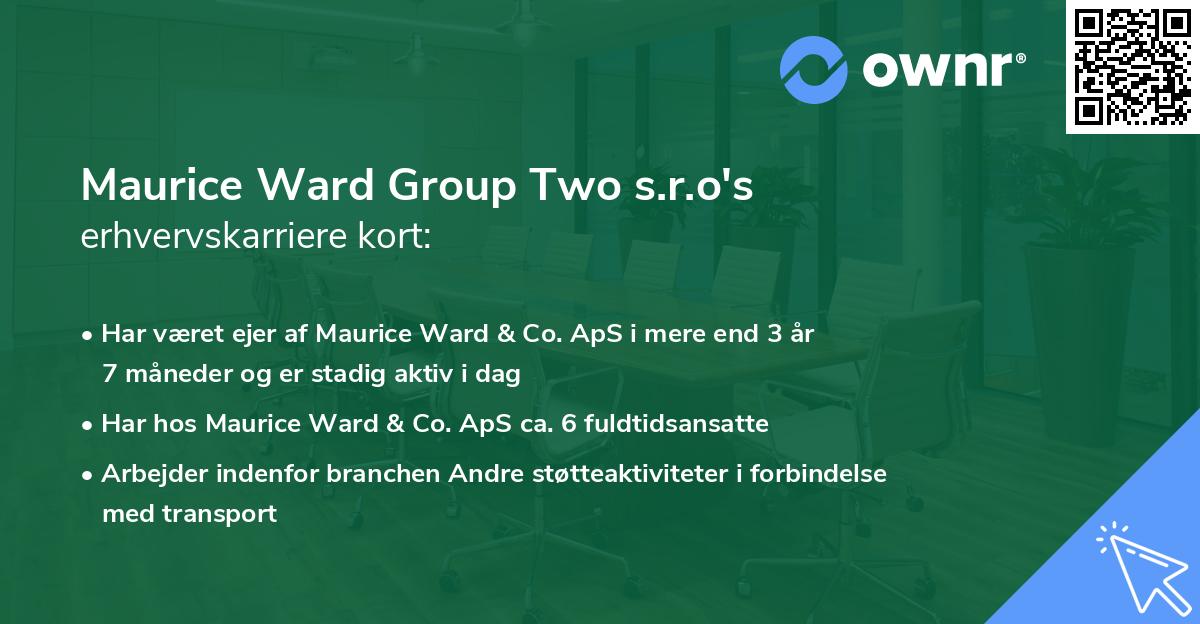 Maurice Ward Group Two s.r.o's erhvervskarriere kort