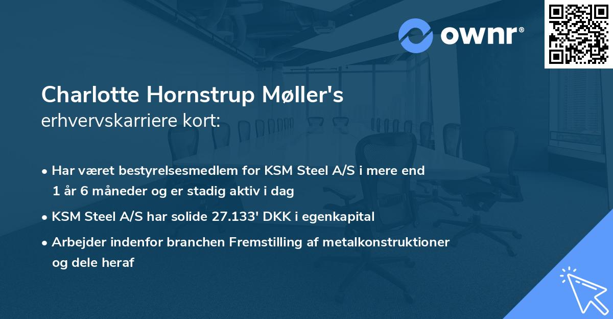 Charlotte Hornstrup Møller's erhvervskarriere kort