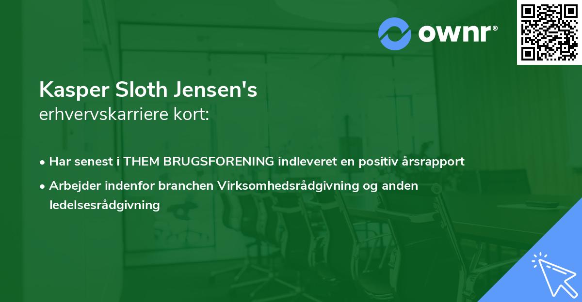 Kasper Sloth Jensen's erhvervskarriere kort
