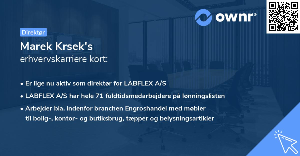 Marek Krsek's erhvervskarriere kort