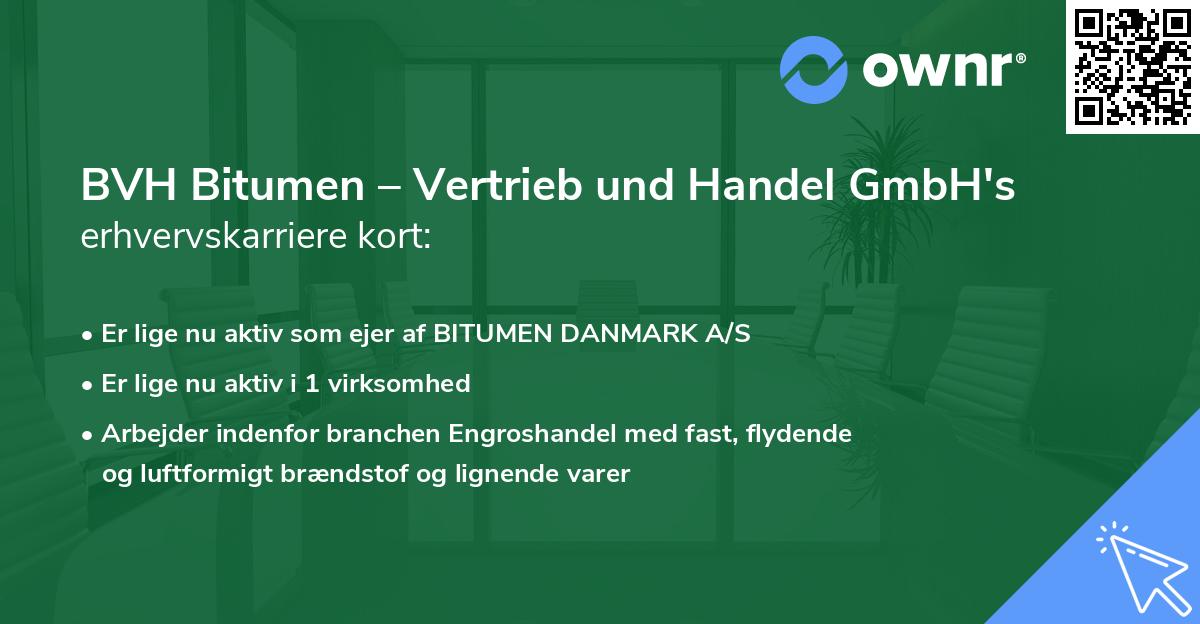 BVH Bitumen – Vertrieb und Handel GmbH's erhvervskarriere kort