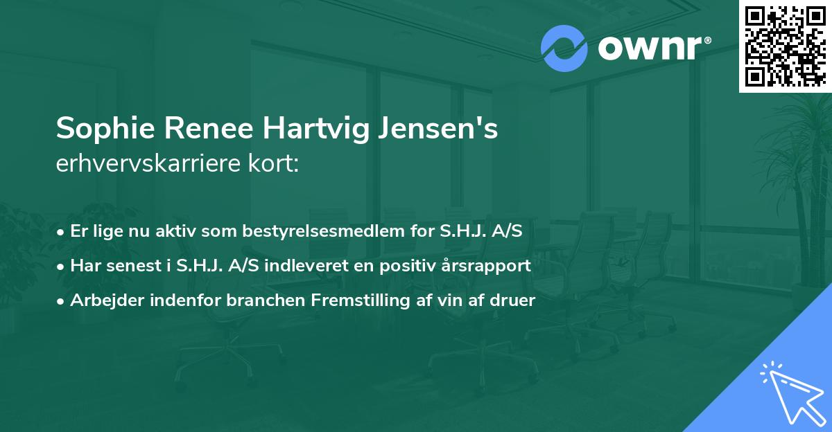 Sophie Renee Hartvig Jensen's erhvervskarriere kort