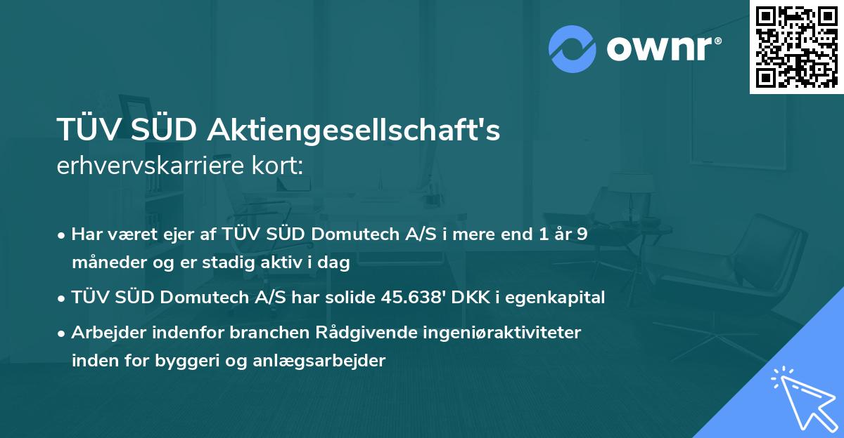 TÜV SÜD Aktiengesellschaft's erhvervskarriere kort