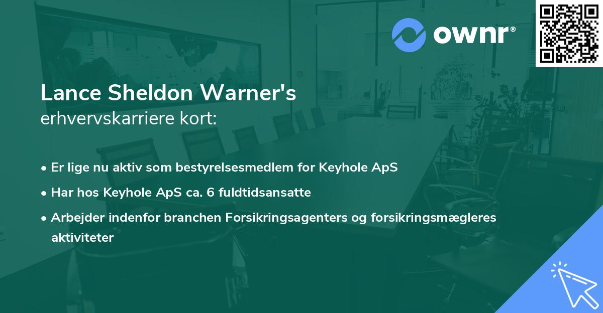 Lance Sheldon Warner's erhvervskarriere kort