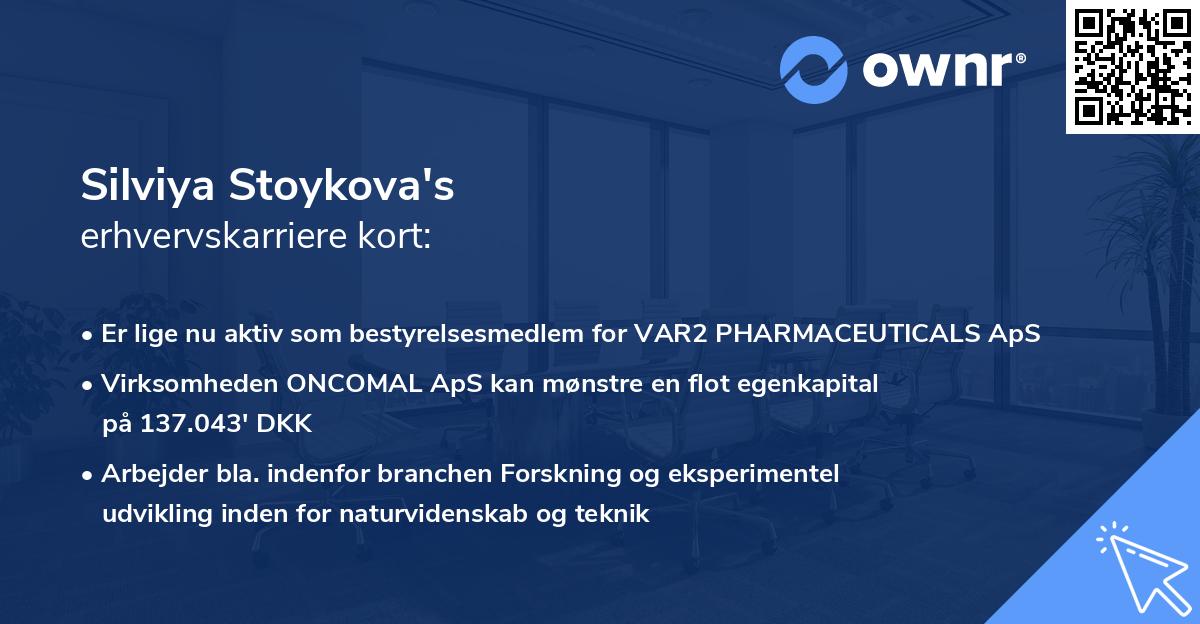 Silviya Stoykova's erhvervskarriere kort