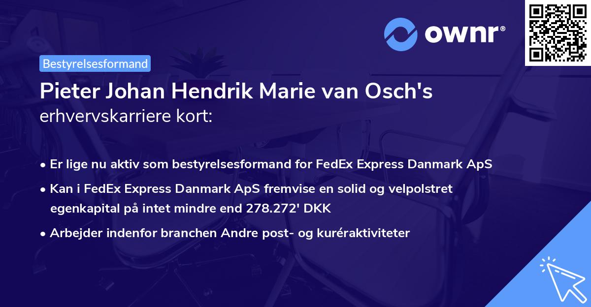 Pieter Johan Hendrik Marie van Osch's erhvervskarriere kort