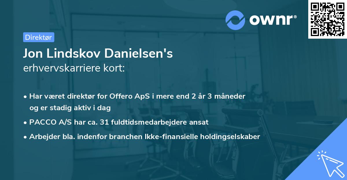 Jon Lindskov Danielsen's erhvervskarriere kort