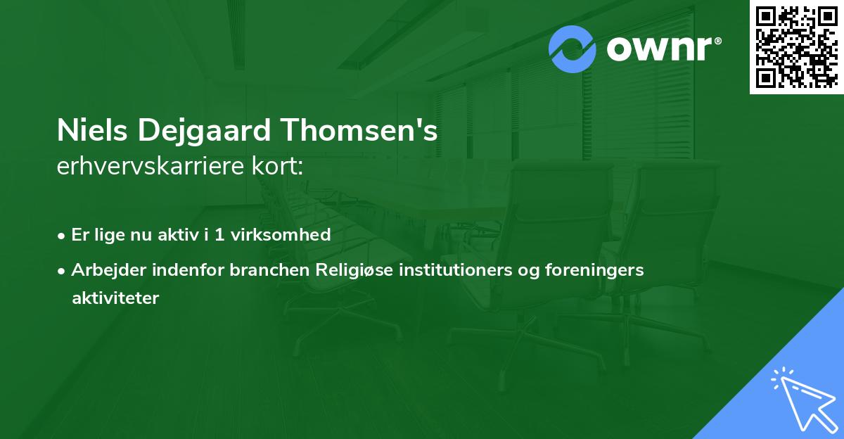 Niels Dejgaard Thomsen's erhvervskarriere kort