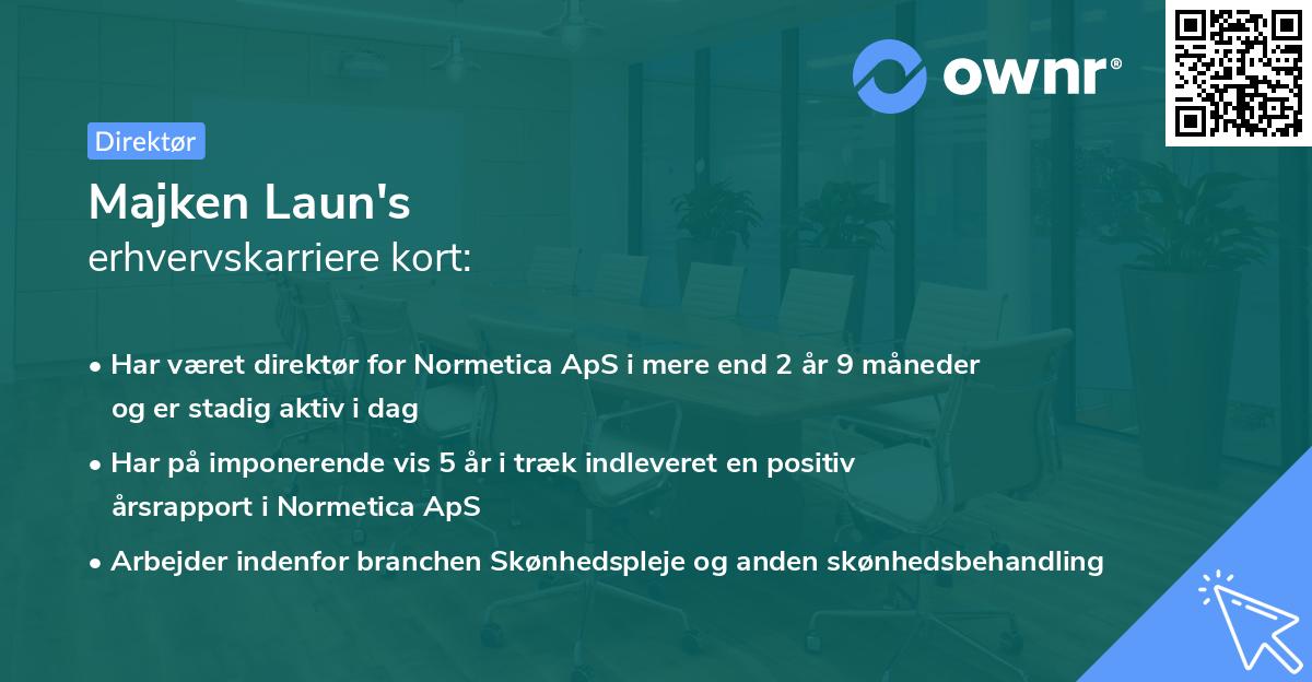 Majken Laun's erhvervskarriere kort