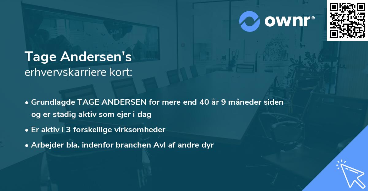 Tage Andersen's erhvervskarriere kort