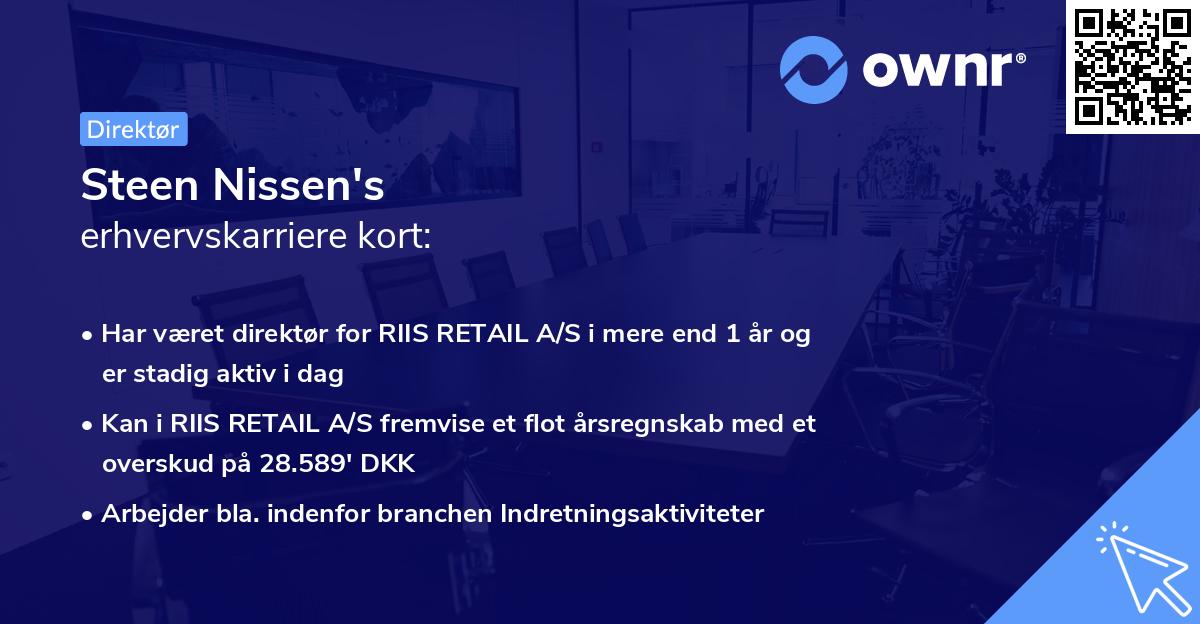 Steen Nissen's erhvervskarriere kort
