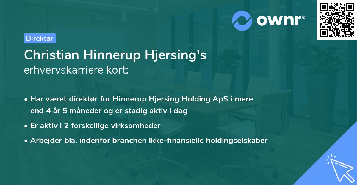 Christian Hinnerup Hjersing's erhvervskarriere kort
