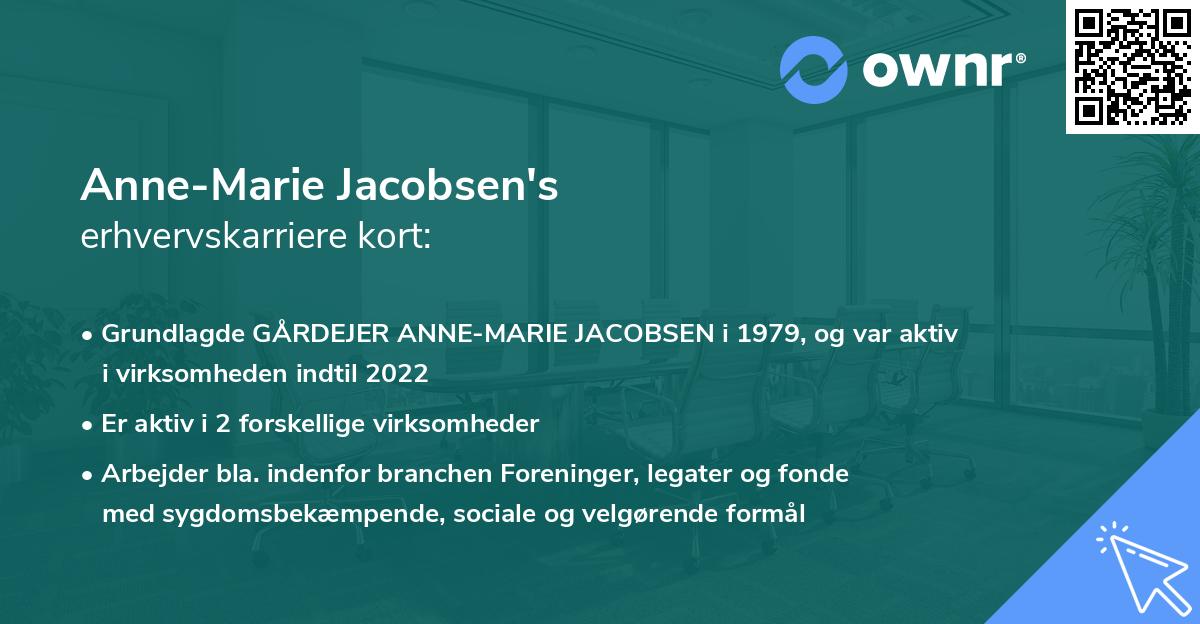 Anne-Marie Jacobsen's erhvervskarriere kort