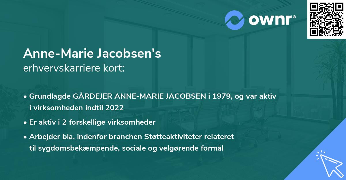 Anne-Marie Jacobsen's erhvervskarriere kort