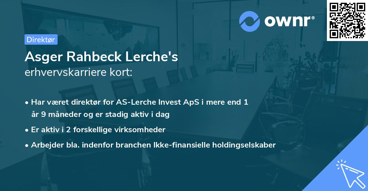 Asger Rahbeck Lerche's erhvervskarriere kort