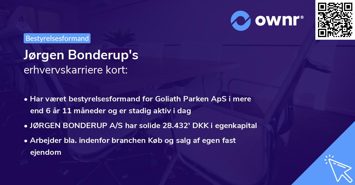 Jørgen Bonderup's erhvervskarriere kort