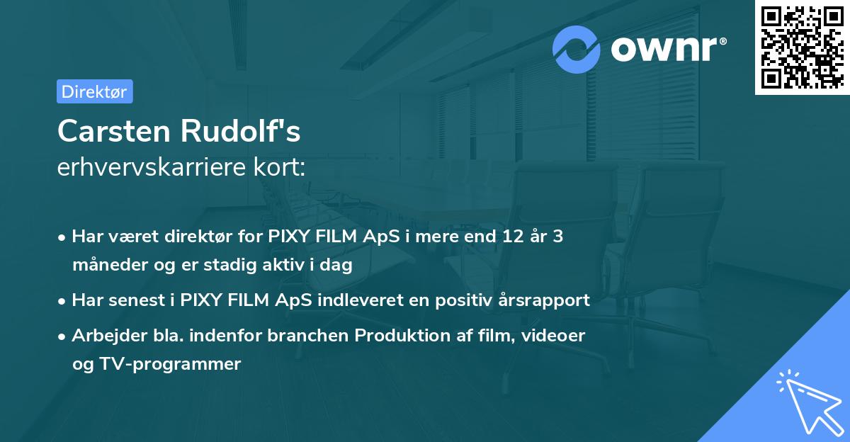Carsten Rudolf's erhvervskarriere kort
