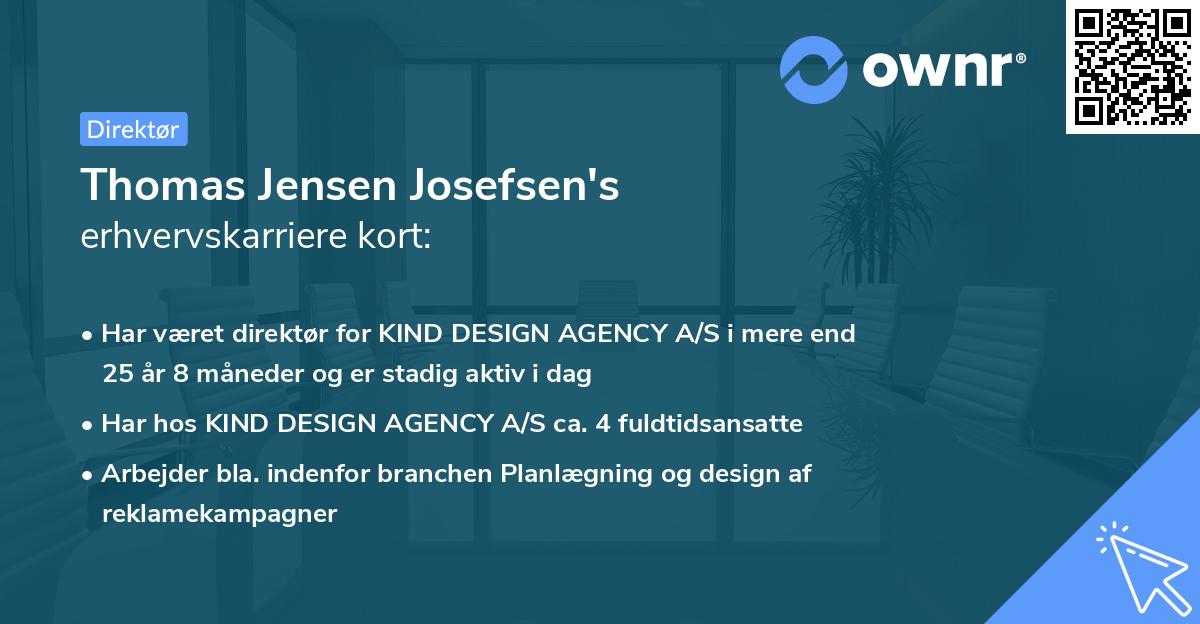 Thomas Jensen Josefsen's erhvervskarriere kort
