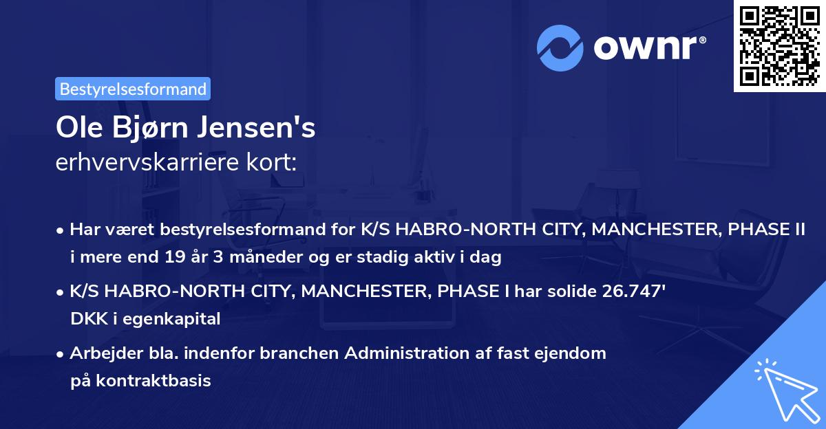 Ole Bjørn Jensen's erhvervskarriere kort