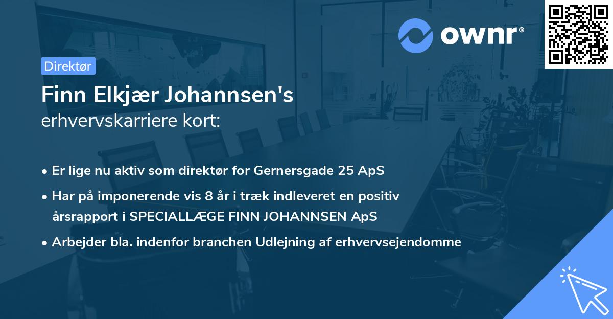 Finn Elkjær Johannsen's erhvervskarriere kort