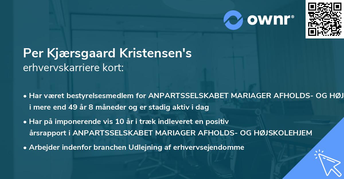 Per Kjærsgaard Kristensen's erhvervskarriere kort