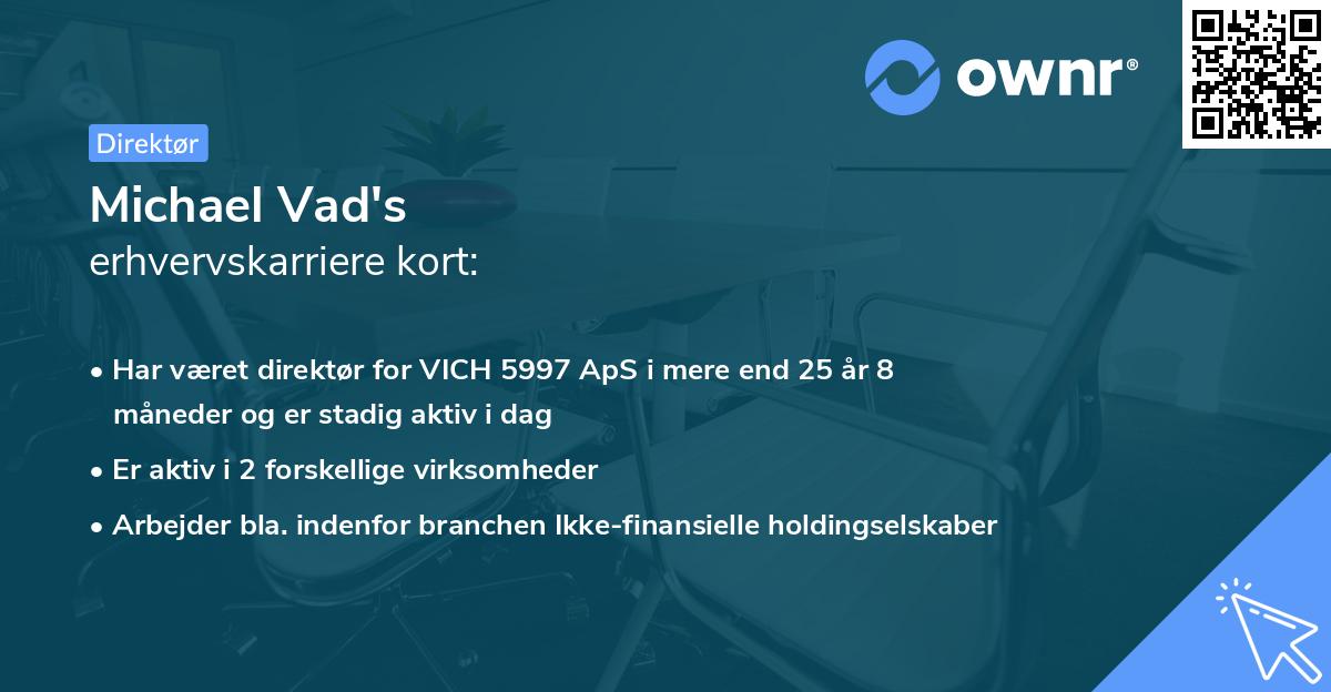 Michael Vad's erhvervskarriere kort