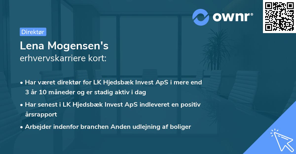 Lena Mogensen's erhvervskarriere kort