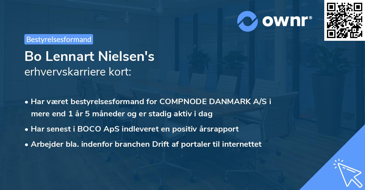 Bo Lennart Nielsen's erhvervskarriere kort