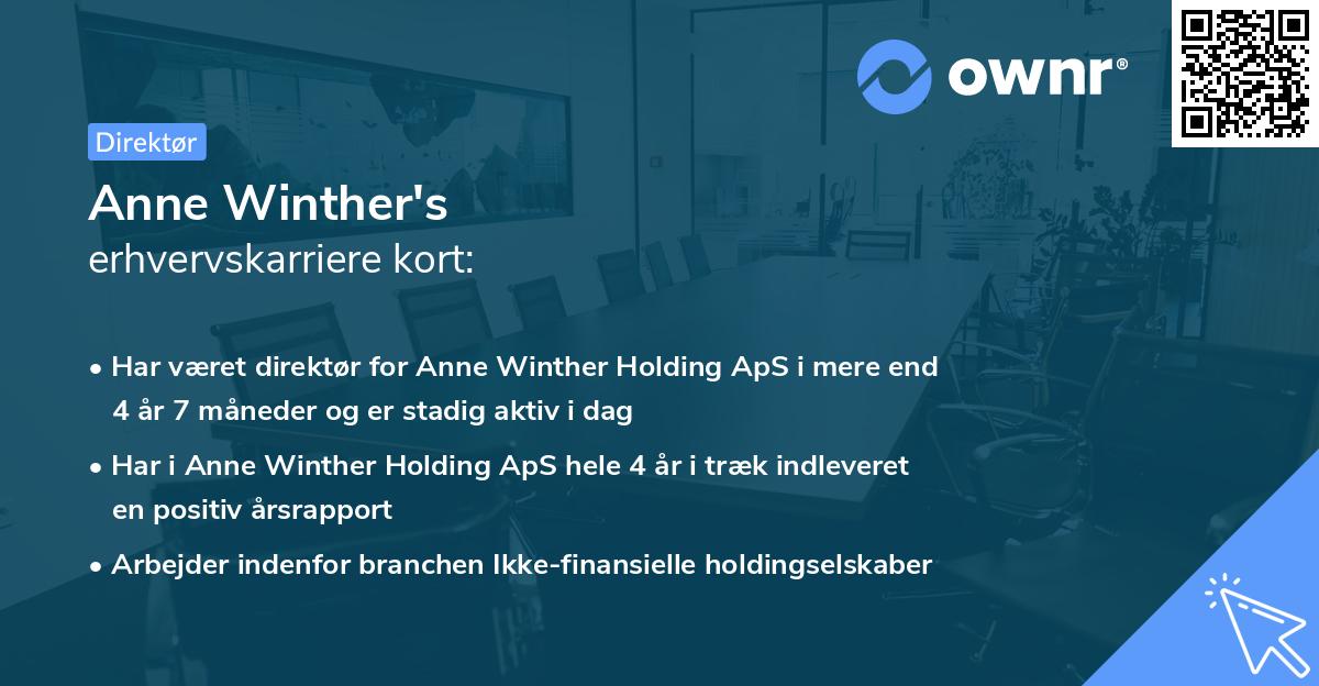 Anne Winther's erhvervskarriere kort