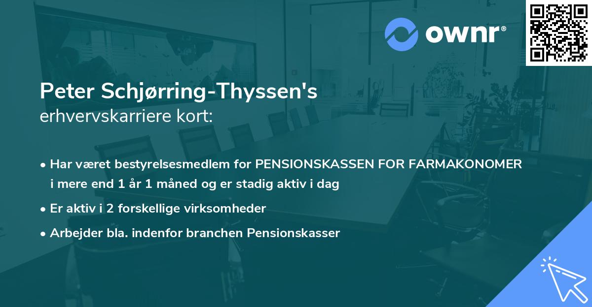 Peter Schjørring-Thyssen's erhvervskarriere kort