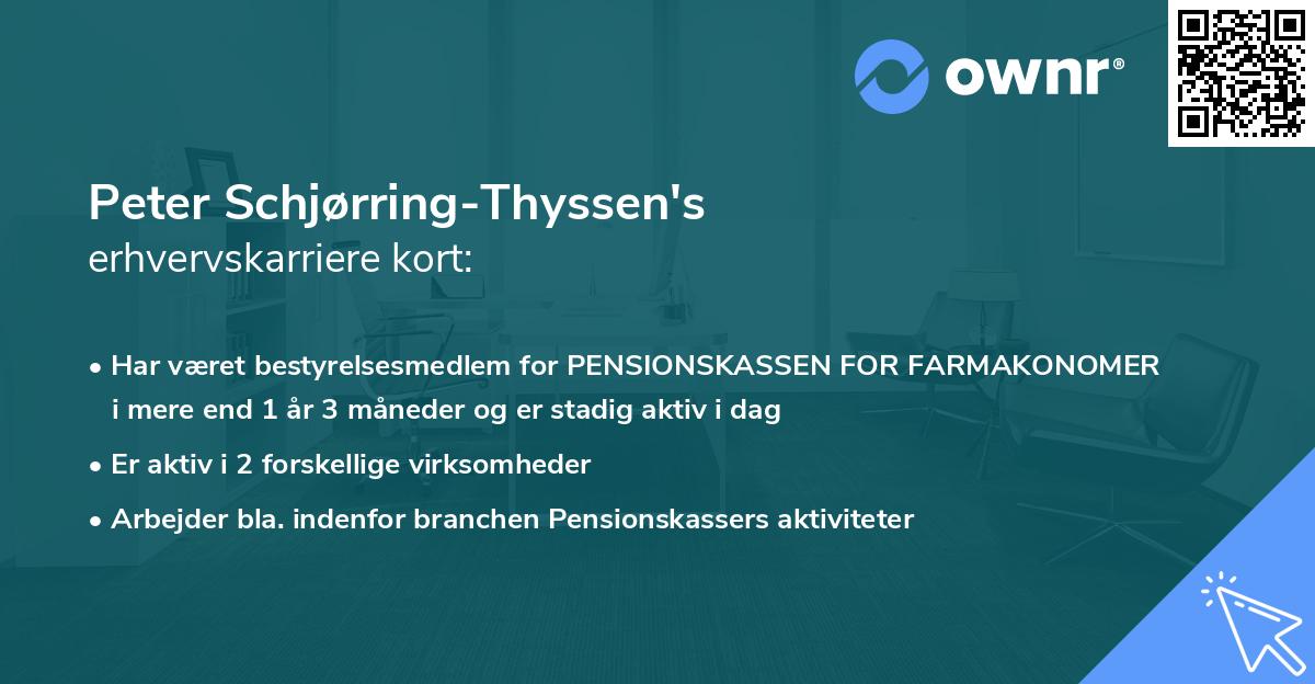 Peter Schjørring-Thyssen's erhvervskarriere kort